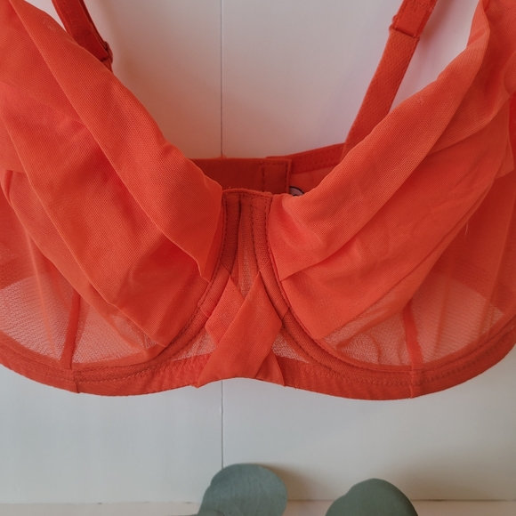 Chantal Tomass orange sheer women's bra 32C - Picture 3 of 14